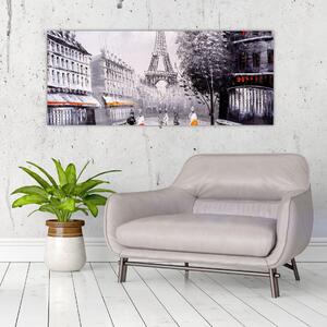 Kép - olajfestmény, Párizs (120x50 cm)