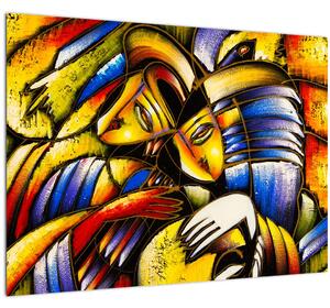 Kép - olajfestmény, szerelmesek (70x50 cm)