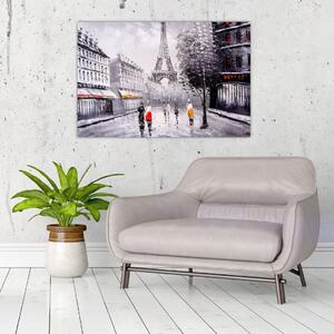 Kép - olajfestmény, Párizs (90x60 cm)