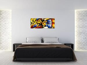 Kép - olajfestmény, szerelmesek (120x50 cm)