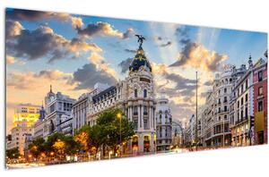 Kép - Calle Gran Vía, Madrid, Spanyolország (120x50 cm)