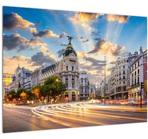 Kép - Calle Gran Vía, Madrid, Spanyolország (70x50 cm)