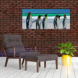 Kép - A Királyi pingvinek csoportja (120x50 cm)