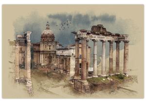 Kép - Forum Romanum, Róma, Olaszország (90x60 cm)