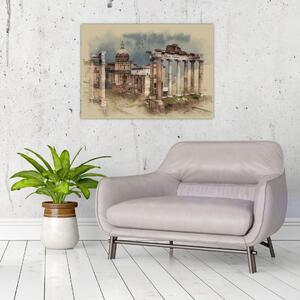 Kép - Forum Romanum, Róma, Olaszország (70x50 cm)