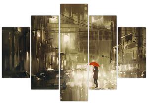 Kép - Nő egy esős éjszakán (150x105 cm)