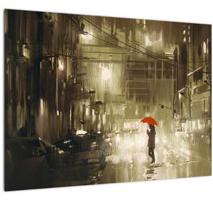 Kép - Nő egy esős éjszakán (70x50 cm)