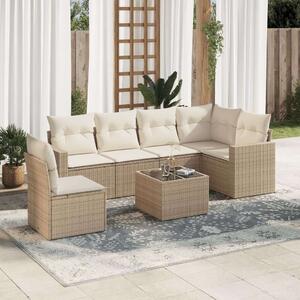 VidaXL Polyrattan Kerti Ülőgarnitúra - 7 részes - Bézs