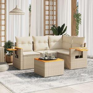 VidaXL Polyrattan Kerti Ülőgarnitúra - 5 részes - Bézs