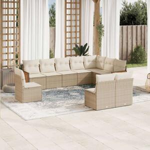 VidaXL Polyrattan Kerti Ülőgarnitúra - 10 részes - Bézs