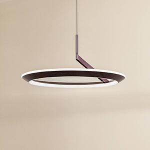 Lucande LED lógó világítás Eldra, kávébarna, Ø 55 cm, CCT, dimmelhető, Barna / rozsda, Nappali / Étkező, fém, Modern