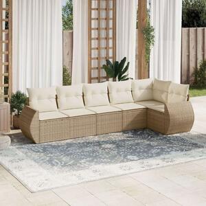 VidaXL Polyrattan Kerti Ülőgarnitúra - 6 részes - Bézs