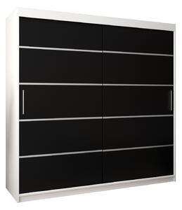 Ruhásszekrény 200 cm Verika 1 200 (fehér + fekete)