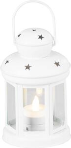 Lámpás MagicHome Vianoce, fehér, meleg fehér LED gyertyával, 10x15/20 cm, mozgó láng