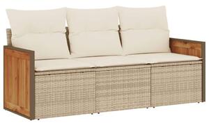 3 részes Polyrattan Kerti Ülőgarnitúra - Bézs
