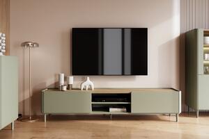Elivo TV állvány 220 cm fém lábakon - eukaliptusz / baltic dune tölgy