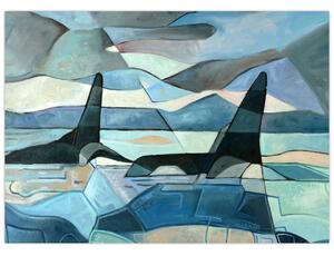 Kép - Orcas (üvegen) (70x50 cm)