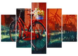 Piros kerék képe, akril festés (150x105 cm)