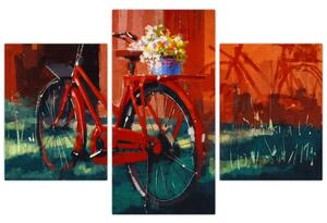 Piros kerék képe, akril festés (90x60 cm)