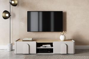 Amilio TV-szekrény 170 cm fiókkal - kasmír / olajozott tölgy / kasmír fogantyú