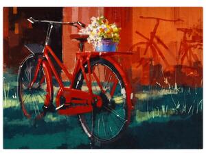 Piros kerék képe, akril festés (70x50 cm)