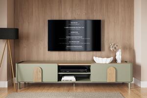 Amilio RTV szekrény 220 cm - eukaliptusz / baltic tölgy / natúr tölgy fogantyú