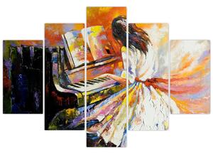 Kép - Egy nő zongorázása (150x105 cm)