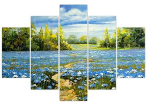 Kép - ösvény a mezőn, olajfestmény (150x105 cm)