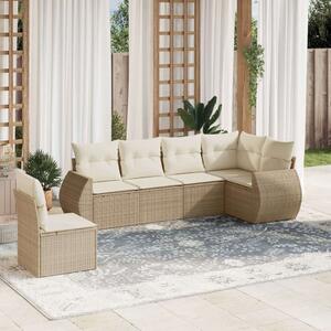 VidaXL Polyrattan Kerti Ülőgarnitúra - 6 részes - Bézs
