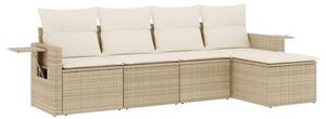 VidaXL Polyrattan Kerti Ülőgarnitúra - 5 részes - Bézs