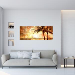 Kép - pálmafák a tengerparton (120x50 cm)