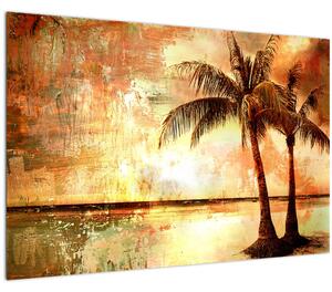 Kép - pálmafák a tengerparton (90x60 cm)