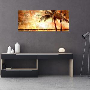 Kép - pálmafák a tengerparton (120x50 cm)