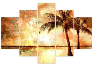 Kép - pálmafák a tengerparton (150x105 cm)