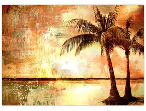 Kép - pálmafák a tengerparton (70x50 cm)