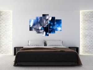 Kék csillogású nő képe (150x105 cm)