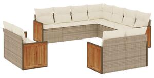 VidaXL Polyrattan Kerti Ülőgarnitúra - 11 részes - Bézs