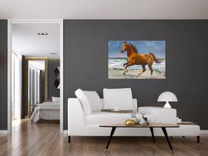 Egy ló képe a tengerparton (90x60 cm)