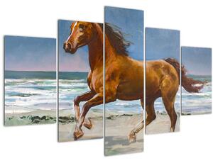 Egy ló képe a tengerparton (150x105 cm)