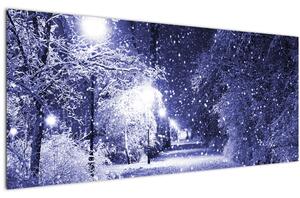 Kép - varázslatos téli éjszaka (120x50 cm)