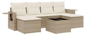 VidaXL Polyrattan Kerti Ülőgarnitúra - 7 részes - Bézs