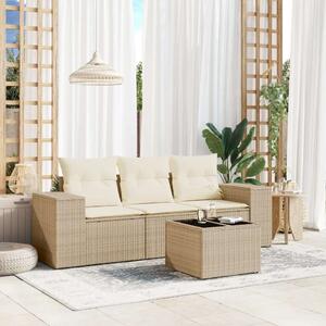 VidaXL Polyrattan Kerti Ülőgarnitúra - 4 részes - Bézs