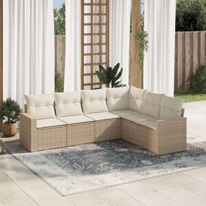 VidaXL Polyrattan Kerti Ülőgarnitúra - 6 részes - Bézs