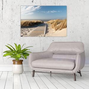 Kép - Homokos strand Langeoog szigetén, Németországban (90x60 cm)