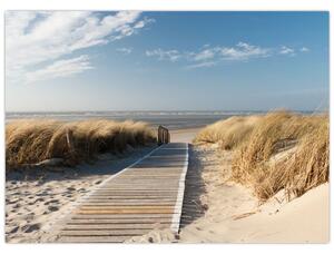 Kép - Homokos strand Langeoog szigetén, Németországban (70x50 cm)