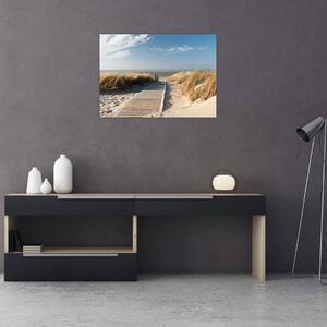 Kép - Homokos strand Langeoog szigetén, Németországban (70x50 cm)
