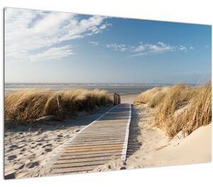 Kép - Homokos strand Langeoog szigetén, Németországban (90x60 cm)