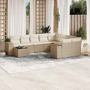 VidaXL Polyrattan Kerti Ülőgarnitúra - 10 részes - Bézs