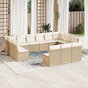 Polyrattan Kerti Ülőgarnitúra - 13 részes - Bézs
