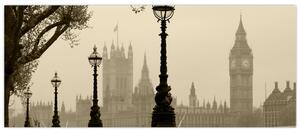 Kép - London a ködben, Anglia (120x50 cm)